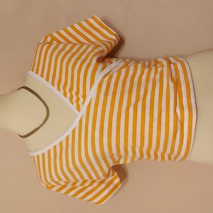 ‼️3 for 20‼️  Five Ports Orange & White Striped Short Sleeve Crop Top